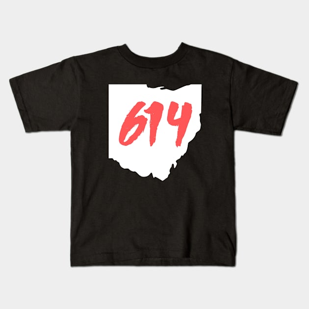 Columbus Ohio 614 Area Code Kids T-Shirt by crackstudiodsgn